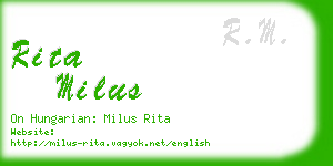 rita milus business card